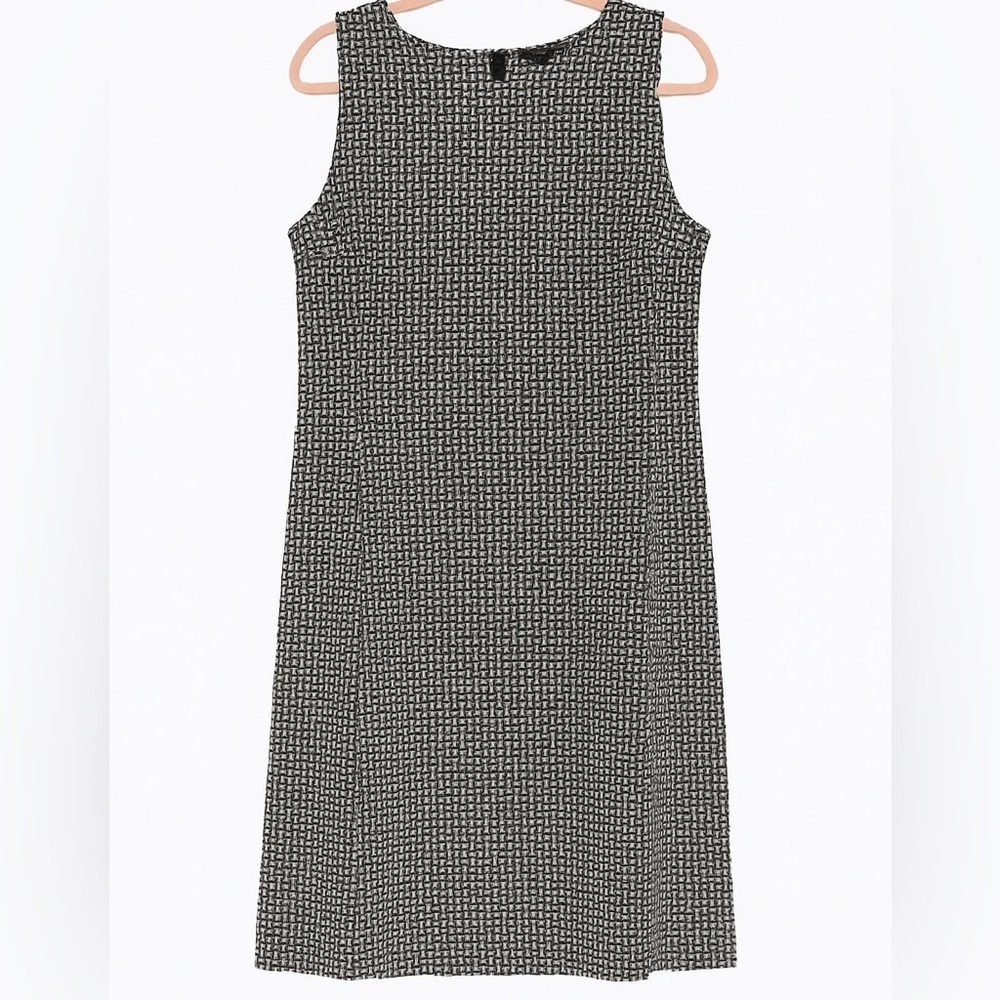 Ann Taylor Black & White Geometric Sheath Dress | Size Medium | Classic & Chic